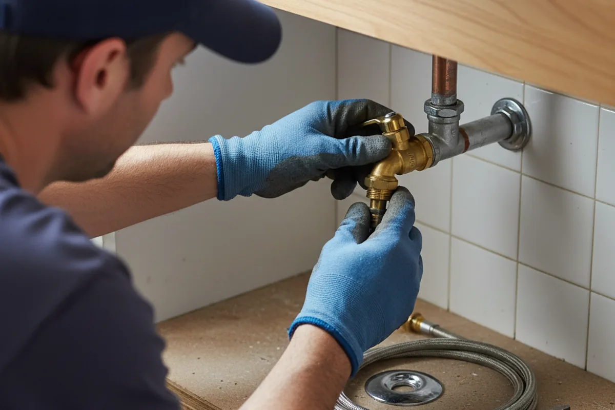 Shutoff valve and fitting work during Well Pump Repair in Cary